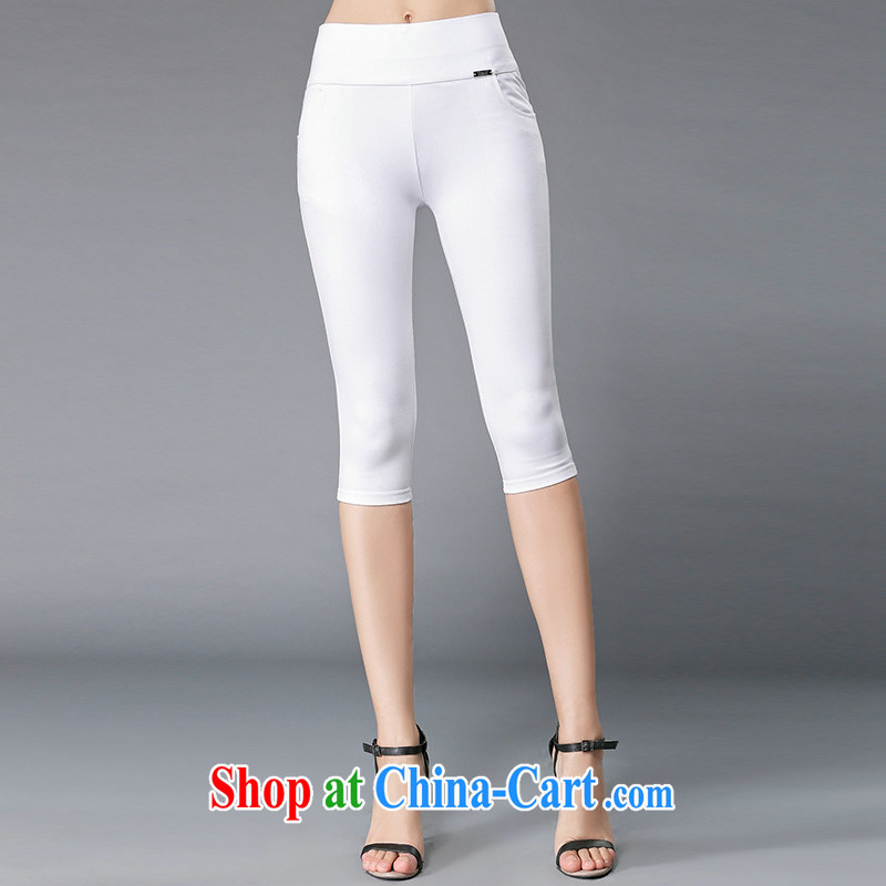 Connie's dream in Europe and America, the female summer mm thick 2015 new style solid color stretch Sau San video thin 100 7 ground pants casual women trouser press y 3365 white XXXXL, Connie dreams, online shopping