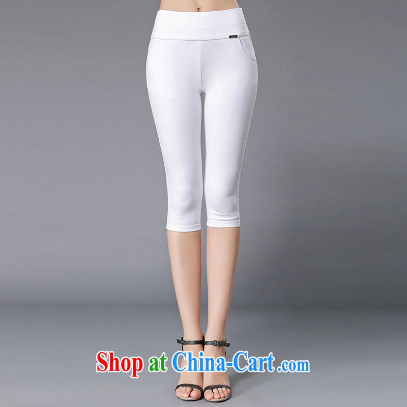 Connie's dream in Europe and America, the female summer mm thick 2015 new style solid color stretch Sau San video thin 100 7 ground pants casual women trouser press y 3365 white XXXXL, Connie dreams, online shopping
