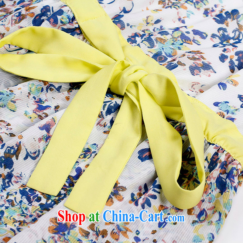 Slim Li-su 2015 summer new, larger female stamp duty hit-color round-collar 7 snow cuff woven shirts Q 5723 blue XXXXL, slim Li-su, and shopping on the Internet