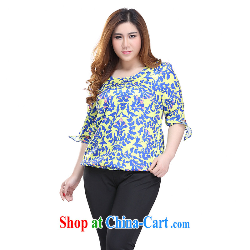 Slim LI Sau 2015 summer new, larger female style stamp tightness, with features Elasticated cuffs with small shirt Q 7381 XXXL suit, slim Li-su, and shopping on the Internet
