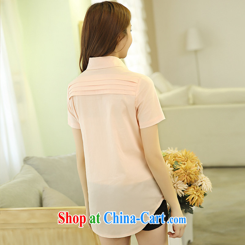 2015 European and American large code female new mm thick summer boutique short-sleeve, long, XL white shirt shirt - YY 391,200 white 6 XL, Ying Ying, water, shopping on the Internet
