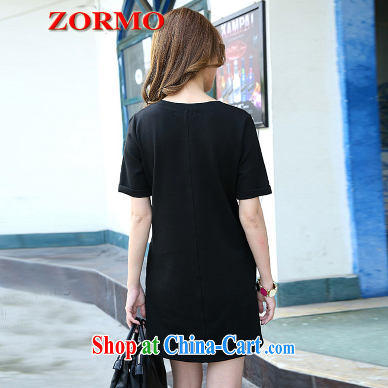ZORMO larger women summer mm thick larger dresses, stamp avatars and indeed XL leisure short skirt black XXXL, ZORMO, shopping on the Internet