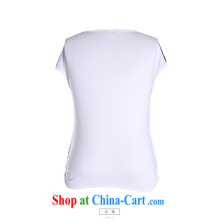 Slim Li-su 2015 summer new, larger female stylish stamp hot drill decals elasticated waist side round-collar off shoulder cuff commuter 100 ground T pension Q7525m White XXXXL pictures, price, brand platters! Elections are good character, the national distribution, so why buy now enjoy more preferential! Health