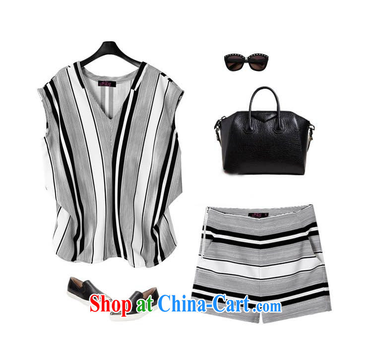 EITAI summer 2015 new, the United States and Europe, female and indeed XL video thin stripes T-shirt + shorts two piece girls Kit dresses picture color 2 XL pictures, price, brand platters! Elections are good character, the national distribution, so why buy now enjoy more preferential! Health
