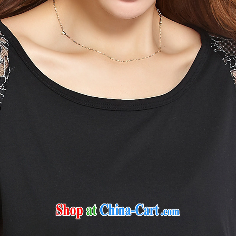 Cheuk-yan Yi Lai Ying 2015 summer new, Korean version thick MM larger female loose video thin bat short-sleeved lace stitching short T Board spent 1197 gray 2 XL recommendations 115 - 130 jack, Cheuk-yan Yi-lai, and shopping on the Internet