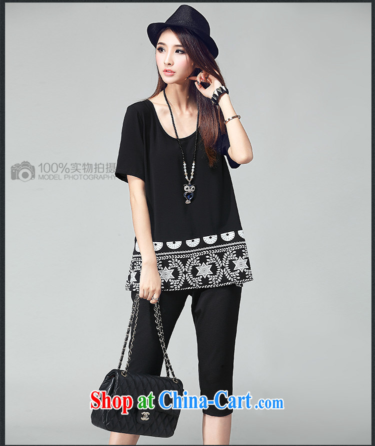 Cheuk-yan Yi Lai shadow King, women summer 2015 new stylish casual simplicity 7 pants Ethnic Wind T pension two-piece black 8005 3 XL pictures, price, brand platters! Elections are good character, the national distribution, so why buy now enjoy more preferential! Health