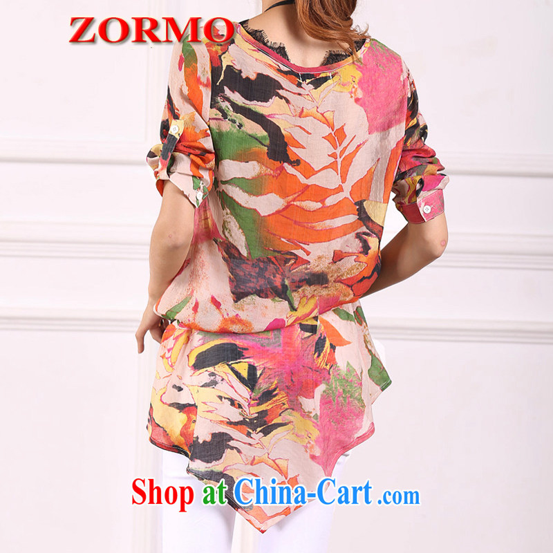 The ZORMO Code women summer color stamp the code shirt is not rules, with emphasis on the MM thick XL shirt orange 4 XL, ZORMO, shopping on the Internet