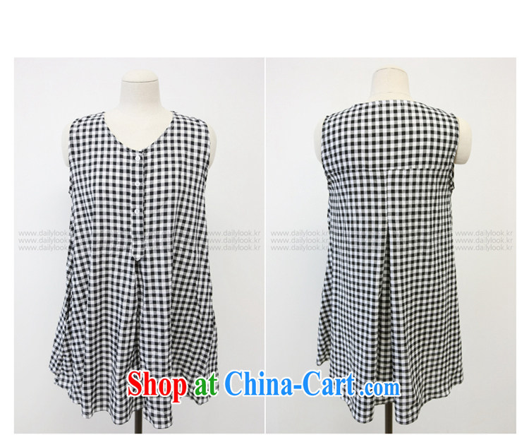 Xin Wei Mei 2015 Korean summer on the new loose the code female graphics thin long leisure checkered skirt fresh vest dresses women 623 white XXXL pictures, price, brand platters! Elections are good character, the national distribution, so why buy now enjoy more preferential! Health