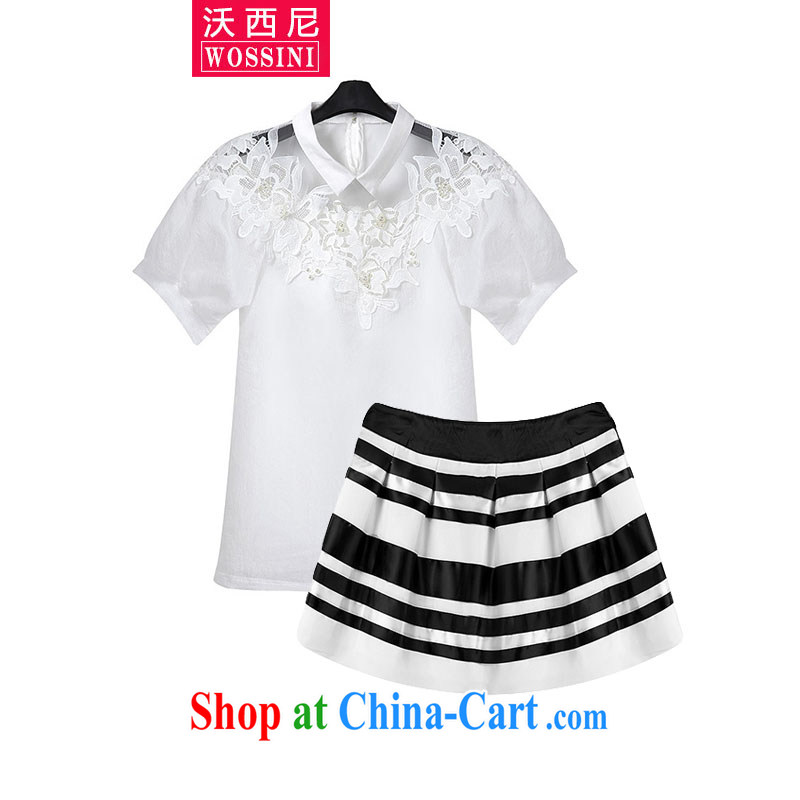 Kosovo, embroidery flower nails Pearl bubble T-shirt shaggy short skirt Kit 2015 in Europe and indeed the XL female summer new YJ 1414 photo color XXXL