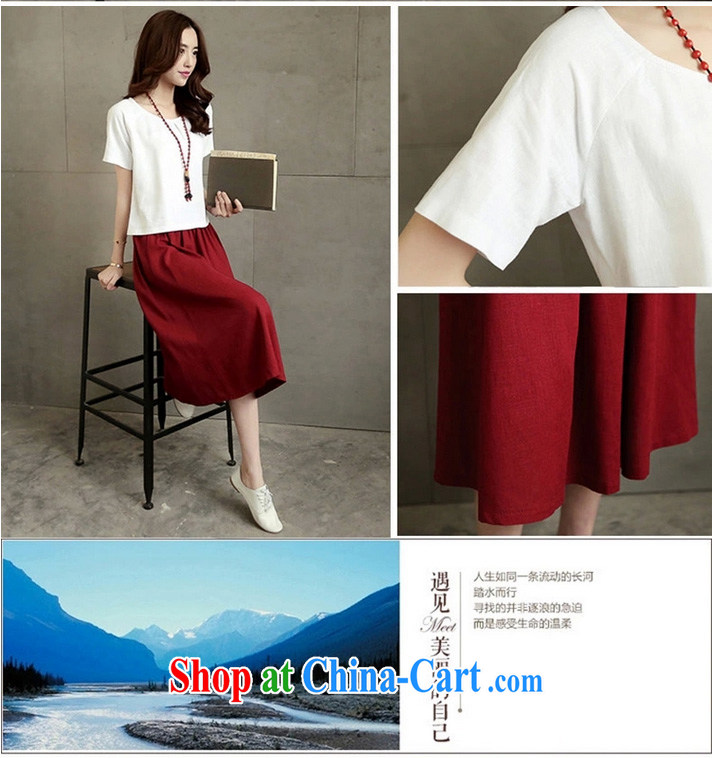 flower girl Isabelle 2015 new Korean literature and fresh, the code female liberal two-piece cotton the dresses, long skirts female D 1764 white T-shirt + red petticoat XXL pictures, price, brand platters! Elections are good character, the national distribution, so why buy now enjoy more preferential! Health