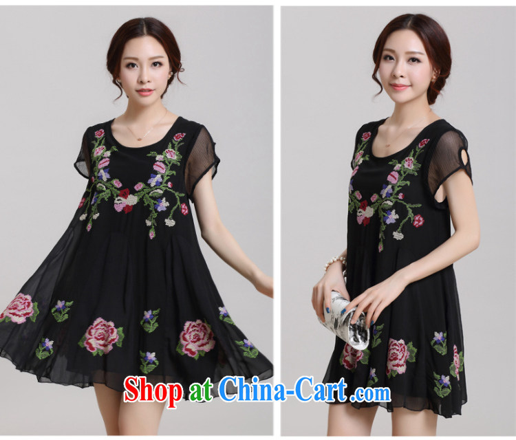Standing wave following the Code women 2015 new summer mm thick embroidered large 100 hem loose video thin even coat skirt black XXXXL pictures, price, brand platters! Elections are good character, the national distribution, so why buy now enjoy more preferential! Health
