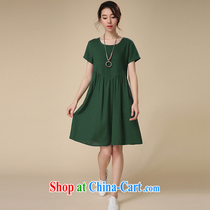The Ju-Yee Nga 2015 summer new thick sister graphics thin large, female cotton the dresses YS 5280 green XXL, Yu Yee Nga, shopping on the Internet