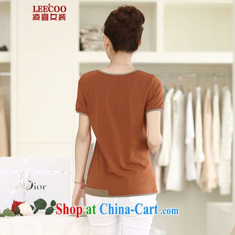 Ling, leecoo 2015 summer on the new larger female female T shirt BB 9603 purple 3XL, Ling (leecoo), shopping on the Internet