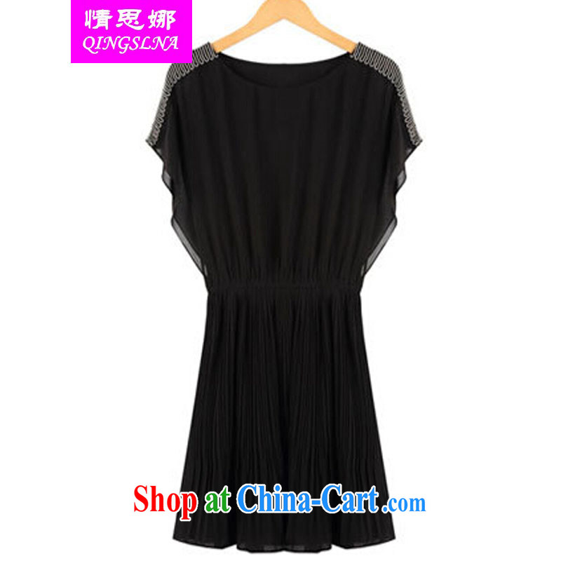 And Cisco's 2015 new European site large, thick MM 200 Jack snow woven graphics thin dresses summer female black XXXXL, Cisco's (QINGSLNA), shopping on the Internet