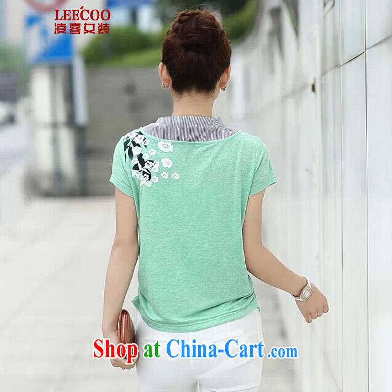 Ling, leecoo 2015 summer on the new larger female female T shirt XB 5802 purple 3XL, Ling (leecoo), shopping on the Internet