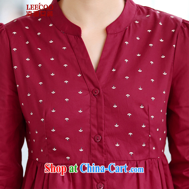 Ling, leecoo 2015 summer on the new larger female female shirt YMJ 5045 by red 4 XL, Ling (leecoo), shopping on the Internet