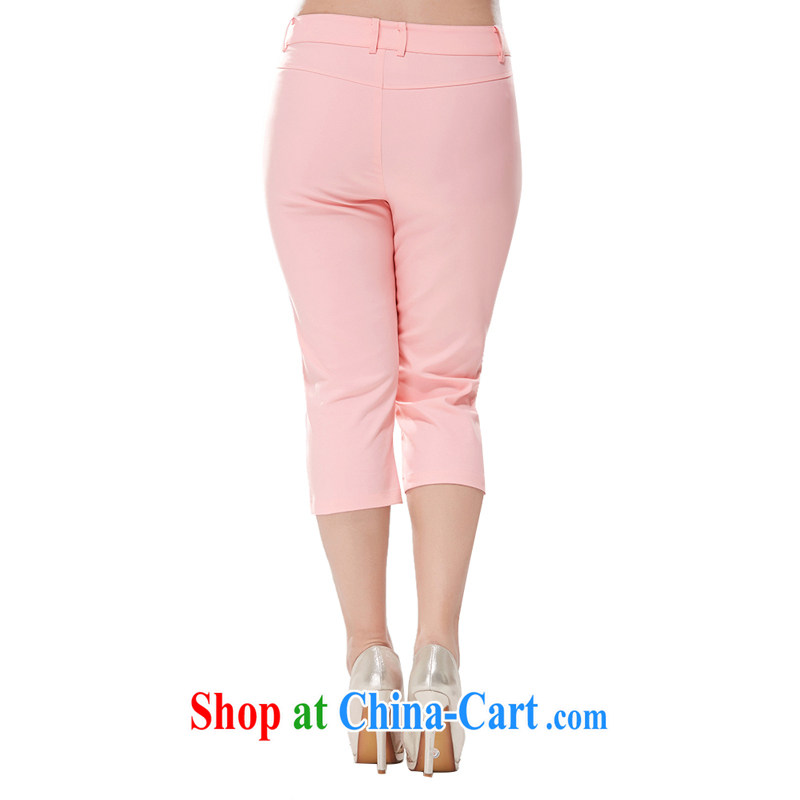 The MsShe indeed XL girls decorated in 7 pants cotton thick MM graphics thin micro-pop-up new leisure pants 6955 pink 6 XL, Susan Carroll, Ms Elsie Leung Chow (MSSHE), shopping on the Internet