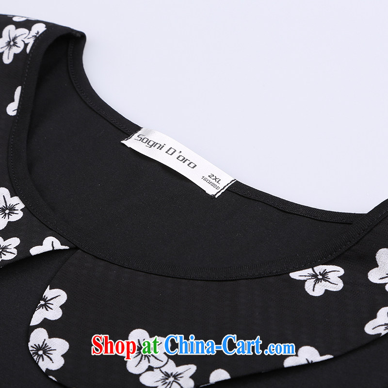 Laurie flower Luo, female summer and indeed intensify, thick, graphics thin, thick sister summer dress 2101 black 5 XL, Shani Flower (Sogni D'oro), and, shopping on the Internet