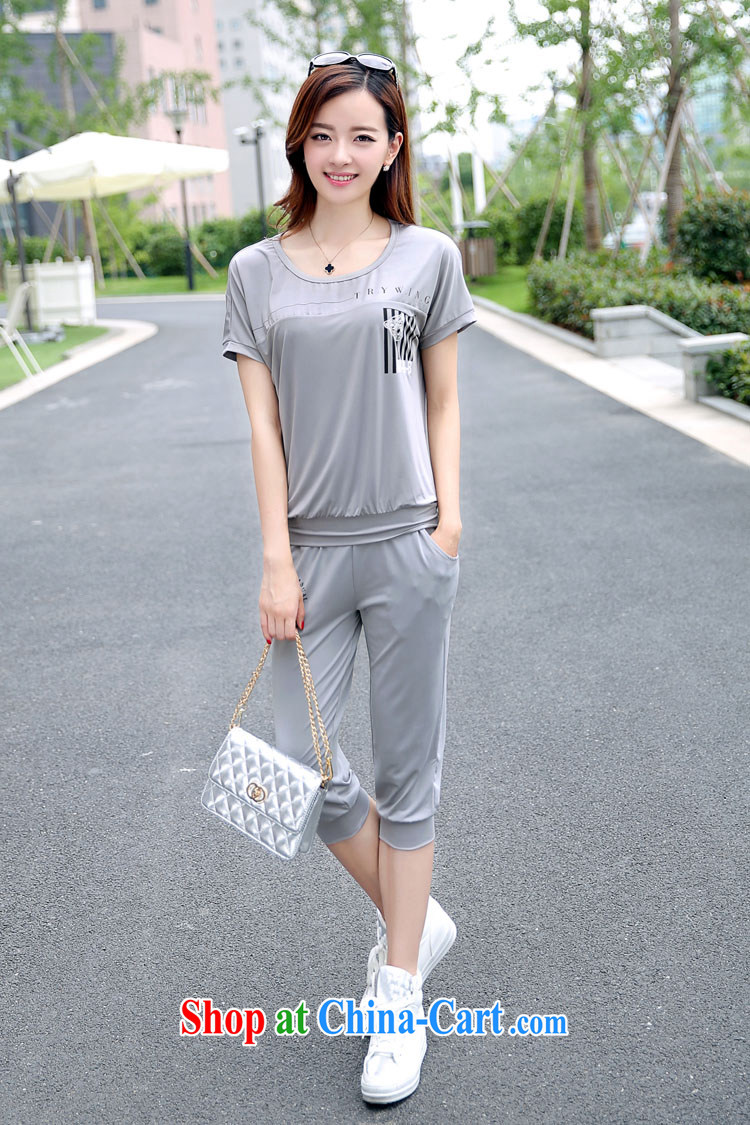 Hong Kong Love honey 2015 new summer wear the Code women mm thick Korean stylish short-sleeve T shirts 7 pants, trousers sport and leisure package two-piece red XXXXL pictures, price, brand platters! Elections are good character, the national distribution, so why buy now enjoy more preferential! Health