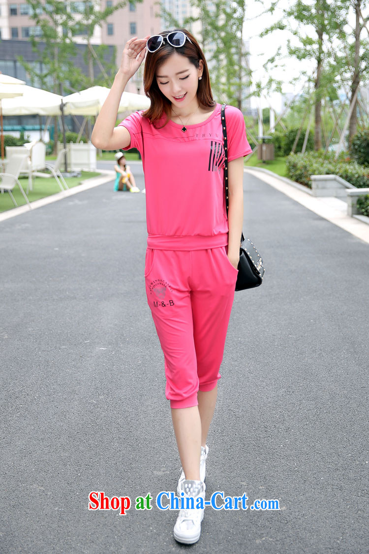 Hong Kong Love honey 2015 new summer wear the Code women mm thick Korean stylish short-sleeve T shirts 7 pants, trousers sport and leisure package two-piece red XXXXL pictures, price, brand platters! Elections are good character, the national distribution, so why buy now enjoy more preferential! Health