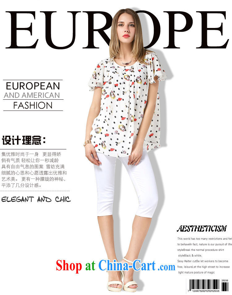 Connie's dream in Europe and indeed the increase, female 200 Jack thick sister summer new cartoon stamp the Point snow woven shirts loose short-sleeved T-shirt women s 3617 white XXXXL pictures, price, brand platters! Elections are good character, the national distribution, so why buy now enjoy more preferential! Health