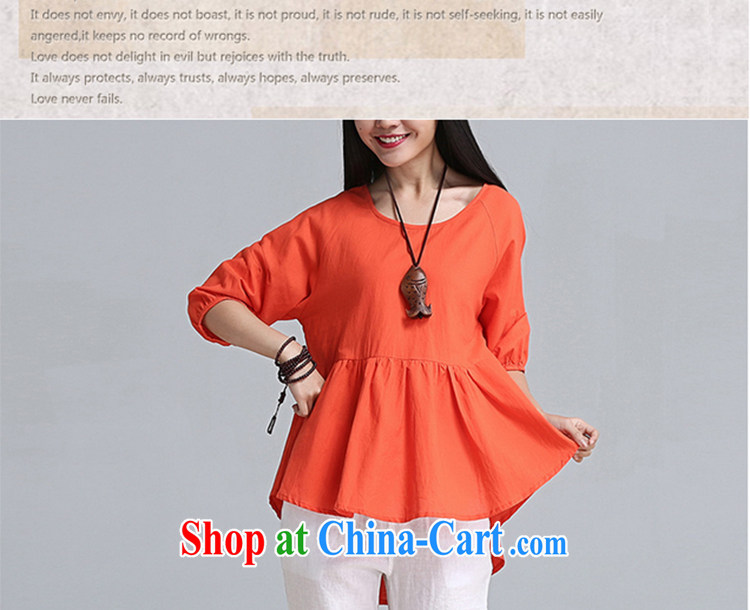 Lei Muk Shue overnight 2015 the Code women mm thick summer lantern cuff linen 5 a T-shirt and fat and loose short-sleeved T-shirt girls 1059 orange XXL code/150 - 170 Jack pictures, price, brand platters! Elections are good character, the national distribution, so why buy now enjoy more preferential! Health