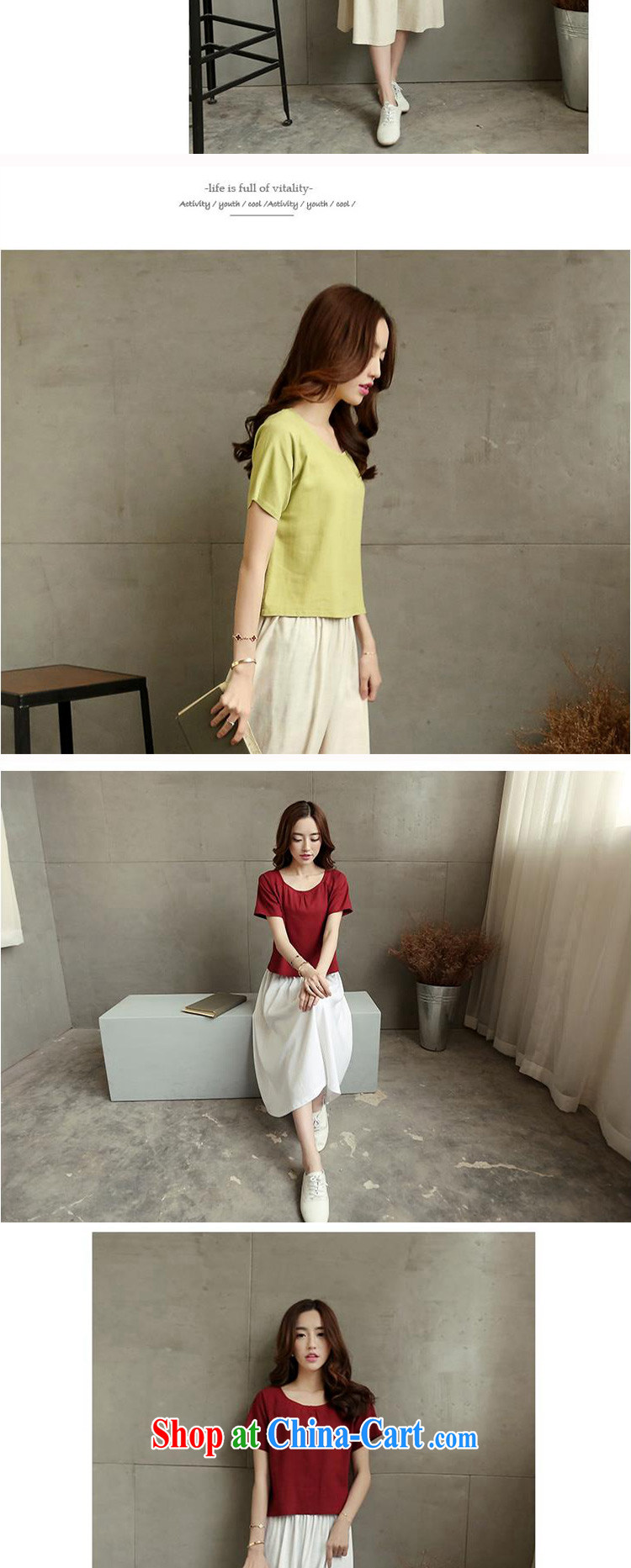 Ning small girl summer 2015 new art nouveau cotton Ma Sau San Kit linen two-piece T-shirt + long skirt green T-shirt M skirt XXL pictures, price, brand platters! Elections are good character, the national distribution, so why buy now enjoy more preferential! Health