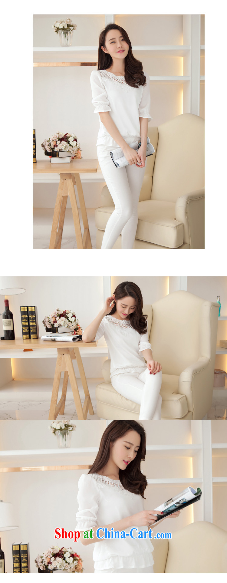 Clerical Officer to summer new, larger female lace Openwork snow woven shirts Korean version 5 loose-sleeved ladies T-shirt the T-shirt solid white shirt XL pictures, price, brand platters! Elections are good character, the national distribution, so why buy now enjoy more preferential! Health