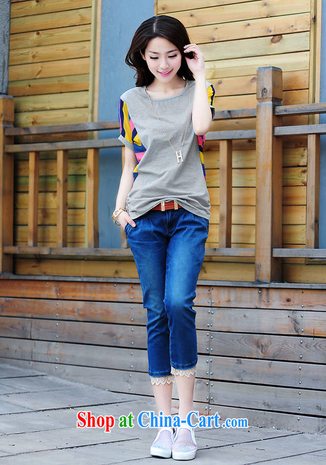 Korea, Gloria 2015 Korean summer new stylish women bat loose snow streaks woven short sleeve shirt T picture color XXXL prices at any time pictures, price, brand platters! Elections are good character, the national distribution, so why buy now enjoy more preferential! Health