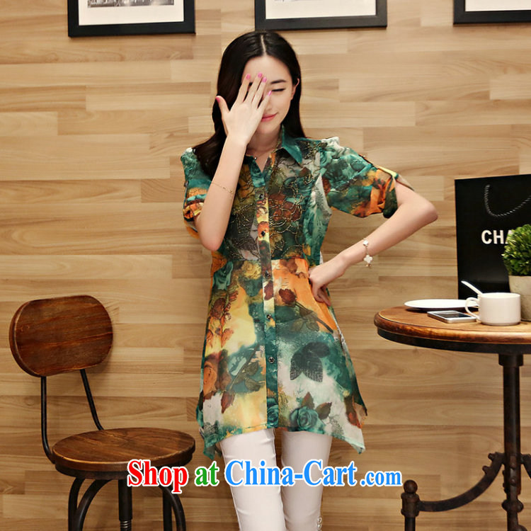 Dora, honey child 2015 summer new Korean loose the code in cultivating long, 7 cuff stamp snow woven shirts female 201,870 green 4 XL pictures, price, brand platters! Elections are good character, the national distribution, so why buy now enjoy more preferential! Health