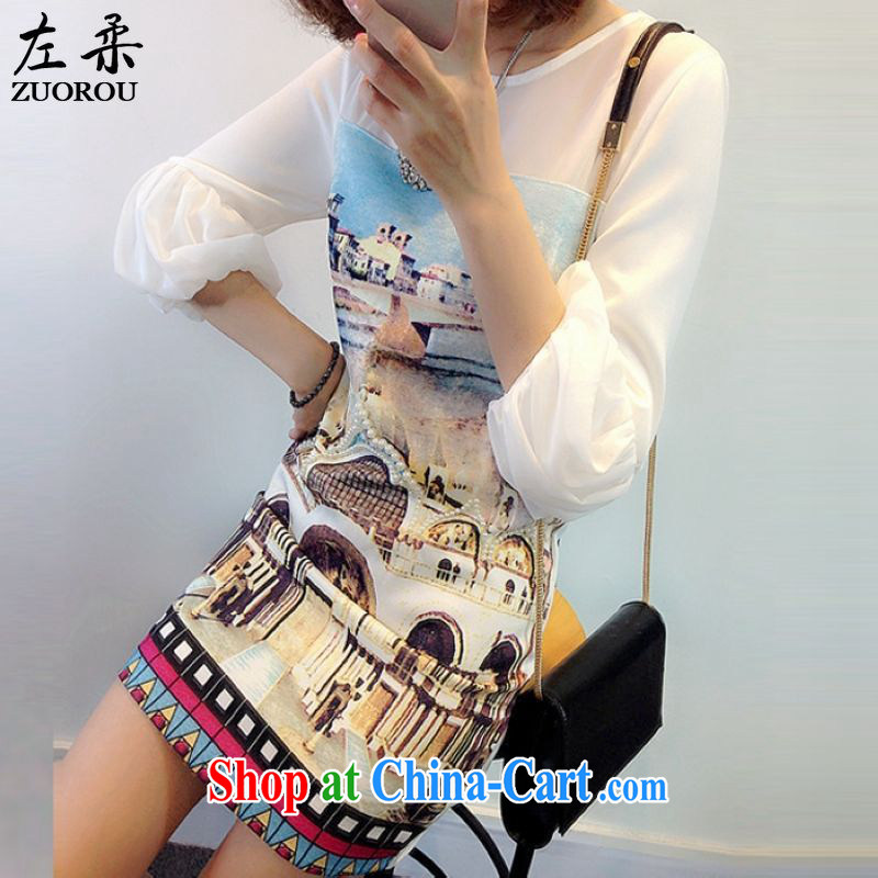 Left Sophie 2015 Korea and indeed increase, female 200 Jack mm thick Summer Snow woven graphics thin even T shirts skirts thick sister in long dresses white XXXXL