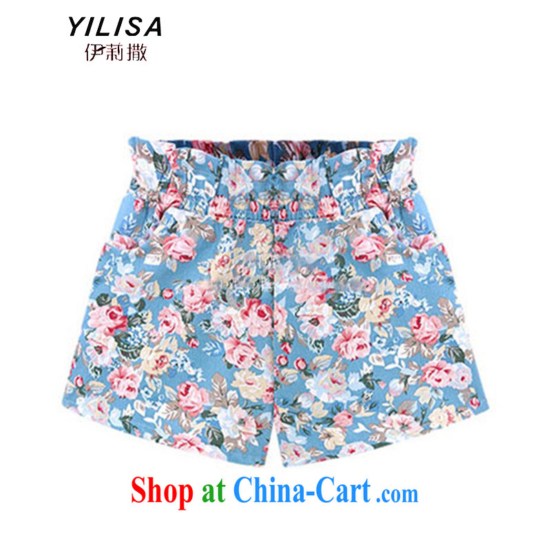 YILISA new king, female shorts thick mm summer stamp duty 3 short hot pants 200 Jack leisure XL elastic short pants K 869 m White 4XL, Ms. sub-Saharan (YILISA), online shopping