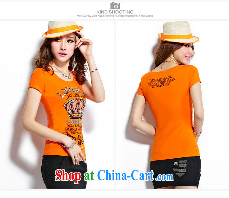 Morning would be 2015 summer new Korea and indeed increase, female cotton round neck T-shirt with short sleeves thick mm beauty graphics thin stamp inserts drill Crown T shirt white 4XL pictures, price, brand platters! Elections are good character, the national distribution, so why buy now enjoy more preferential! Health
