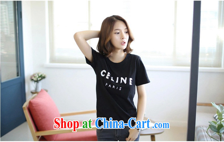 Morning would be 2015 summer new Korea and indeed increase, female very casual letter stamp T shirt thick sister 100 ground graphics thin short sleeved shirt T T-shirt black 4XL pictures, price, brand platters! Elections are good character, the national distribution, so why buy now enjoy more preferential! Health