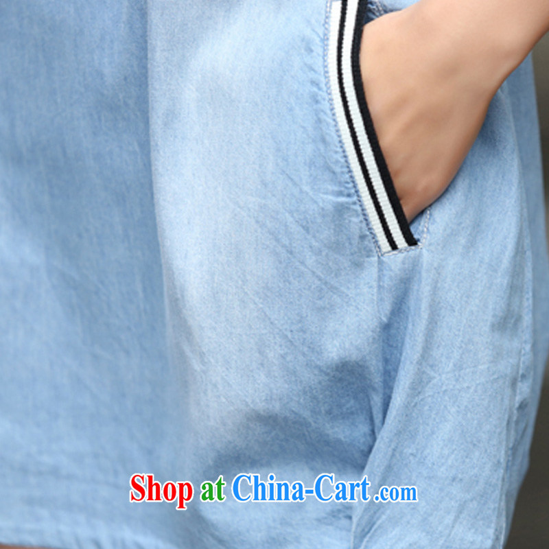 In short, would be the 2015 Korean version of the new, larger female casual loose video thin, long, denim dress denim dress J 872 windmill pattern 3 XL, in short, would be (Janrelove), and, on-line shopping