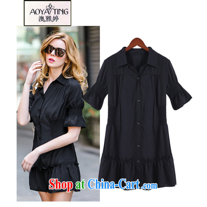 o Ya-ting 2015 New, and indeed increase, female summer fat, female video thin elasticated waist dresses summer black 5 XL recommends that you 175 - 200 jack, O Ya-ting (aoyating), online shopping
