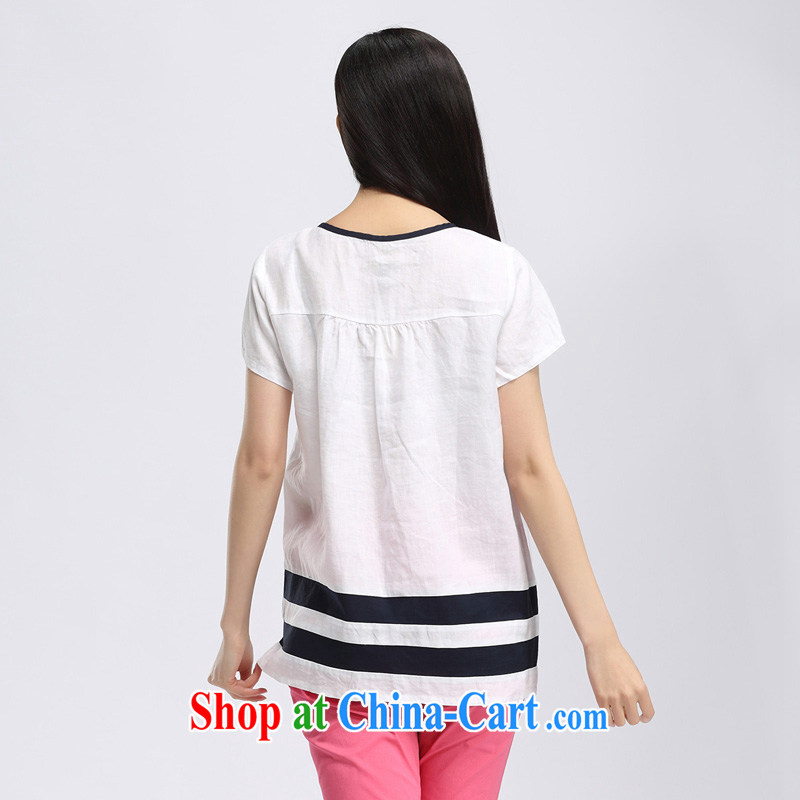 by water and fat XL women 2015 summer new thick mm leisure cotton Ma short-sleeved T-shirt S XK 15 5001 white XL, water itself (SHUIMIAO), online shopping