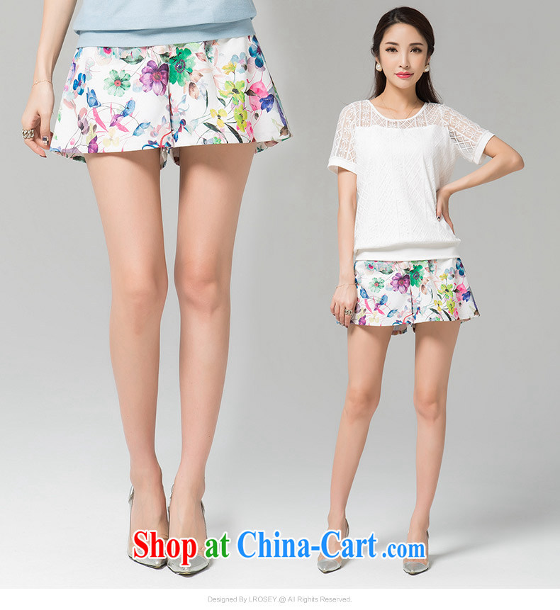 Blue Water XL female 2015 summer new shorts thick MM high waist and stylish graphics thin stamp wide leg pants suit the code XL pictures, price, brand platters! Elections are good character, the national distribution, so why buy now enjoy more preferential! Health