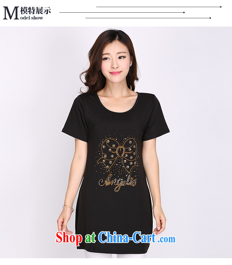 Laurie flower, XL women 200 Jack King thick sister 2015 summer new short-sleeved T shirt T-shirt 2103 black 6 XL pictures, price, brand platters! Elections are good character, the national distribution, so why buy now enjoy more preferential! Health