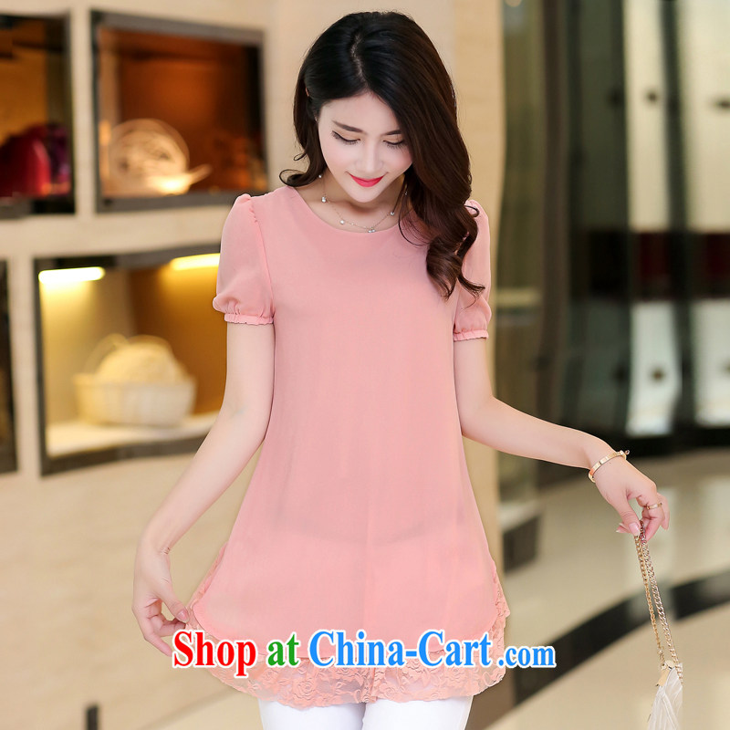 2015 in Europe and America, the ladies' boutique thick mm summer the long, short-sleeved snow-woven shirts thick sister T-shirt - YY 802,200 black 4XL codes, Ying Ying, water, and on-line shopping