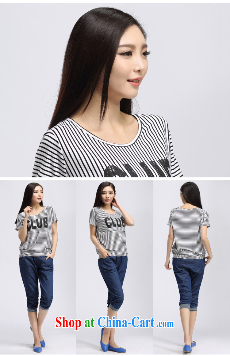 Water by 2015 summer new Korean version thick mm XL loose stripes short-sleeve shirt T female S XB 15 5077 black-and-white, 3 XL pictures, price, brand platters! Elections are good character, the national distribution, so why buy now enjoy more preferential! Health