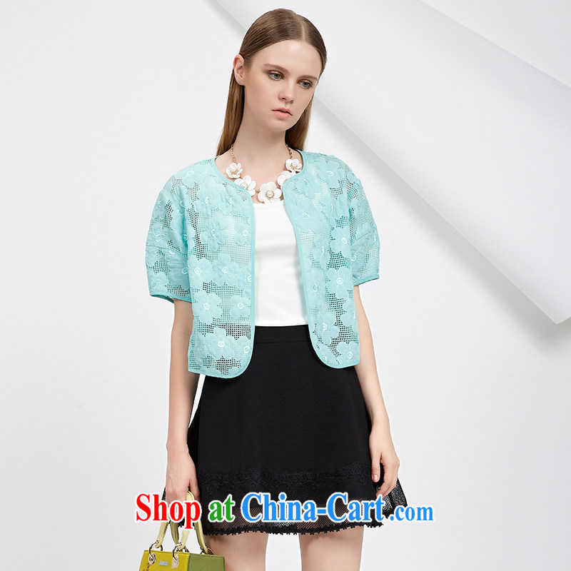 cheer for 2015 XL girls thick MM summer new sweet grid jacquard graphics thin short-sleeved small jacket 2725 green 3 XL, cheer for (qisuo), shopping on the Internet
