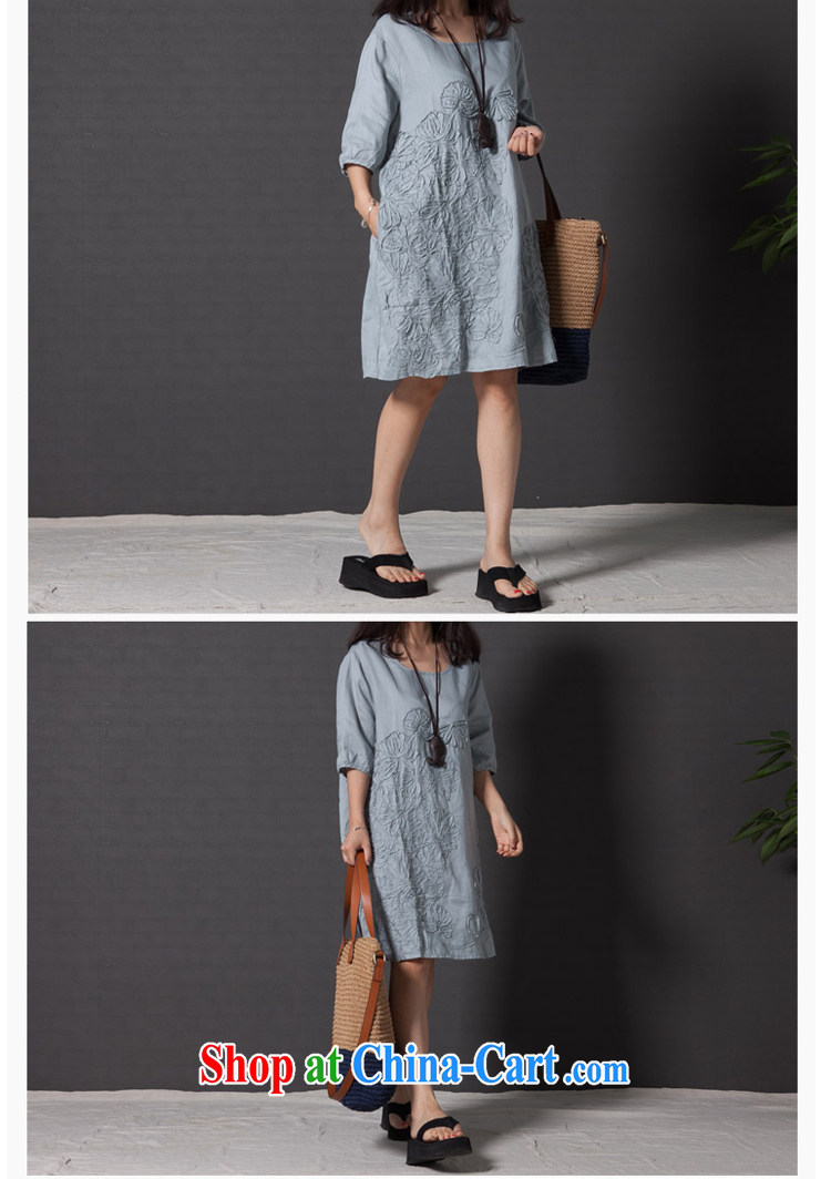 Tze-xin 2015 summer new Korean literature, thick MM graphics thin, the fat and loose the code embroidered short sleeves cotton Ma dresses 8063 dark blue XXXL pictures, price, brand platters! Elections are good character, the national distribution, so why buy now enjoy more preferential! Health
