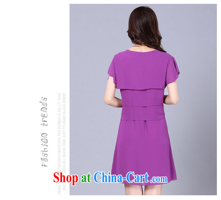 Shin Sung-2015 summer new Korean version and indeed increase, snow-woven dresses thick sister girl decoration, graphics thin zig-zag flouncing short-sleeved 8455 purple 3XL (150 - 170 ) jack pictures, price, brand platters! Elections are good character, the national distribution, so why buy now enjoy more preferential! Health