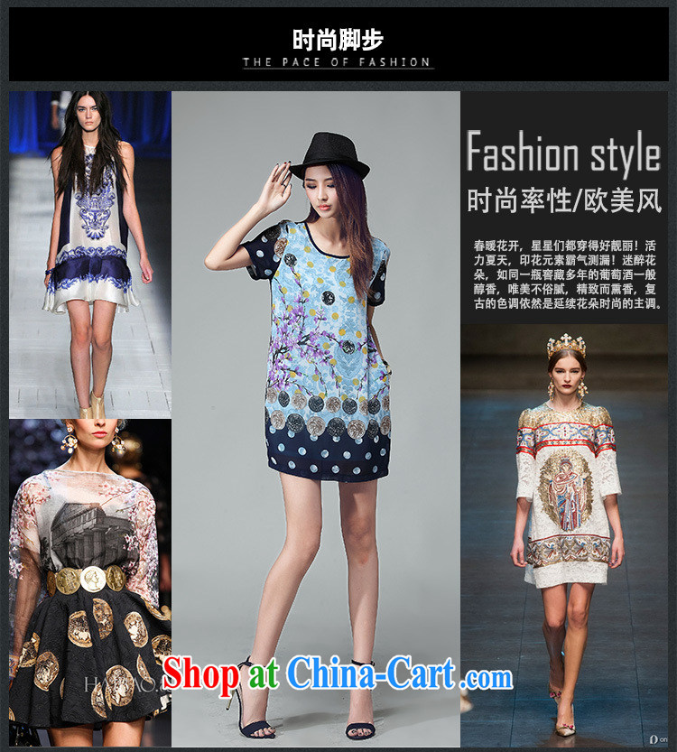 Elizabeth's Kosovo Children Summer 2015 new thick MM large, female fashion relaxed classical style stamp lights hanging over model-skirt D 2027 flower blue 4 XL pictures, price, brand platters! Elections are good character, the national distribution, so why buy now enjoy more preferential! Health