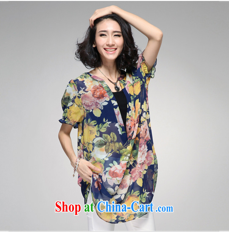 Manchester silk, high-end large, female fat MM summer 2015 Korean V stamp duty for loose video thin leave two T-shirts suit 4 XL pictures, price, brand platters! Elections are good character, the national distribution, so why buy now enjoy more preferential! Health