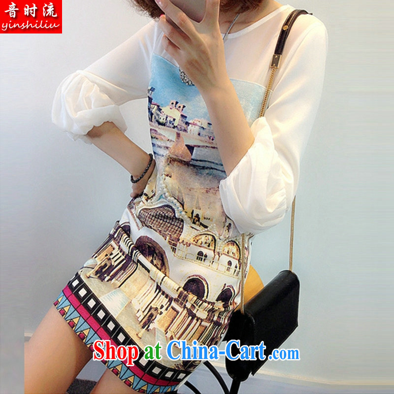 Audio Stream 2015 summer is indeed the XL 200 Jack mm thick snow woven graphics thin even longer dresses S 2670 _SJL white 4XL