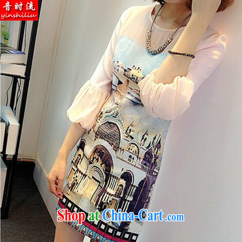 Audio Stream 2015 summer is indeed the XL 200 Jack mm thick snow woven graphics thin even longer dresses S 2670 #SJL white 4XL, sound stream (yshil), online shopping