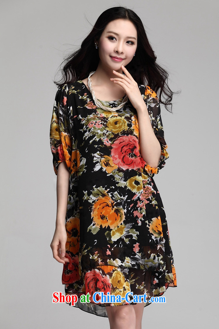 Cherry blossoms, butterfly 2015 summer new Korean snow woven 5 cuffs loose double skirt with snow-woven dresses larger dresses yellow XL pictures, price, brand platters! Elections are good character, the national distribution, so why buy now enjoy more preferential! Health
