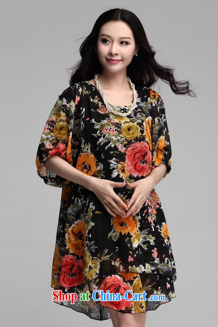 Cherry blossoms, butterfly 2015 summer new Korean snow woven 5 cuffs loose double skirt with snow-woven dresses larger dresses yellow XL pictures, price, brand platters! Elections are good character, the national distribution, so why buy now enjoy more preferential! Health